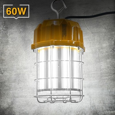 60W LED High Bay Temporary Work Light Job Site Indoor Outdoor Damp Area Lighting