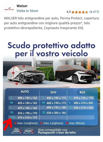 Walser OTTIMO telo copriauto antigrandine - Foto 2 di 21