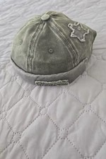 Mens Olive Green Distressed Adjustable Baseba...