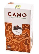 Camo Natural Leaf Wraps Self Rolling Herbal Wraps 25 PACK BOX  (Choco)