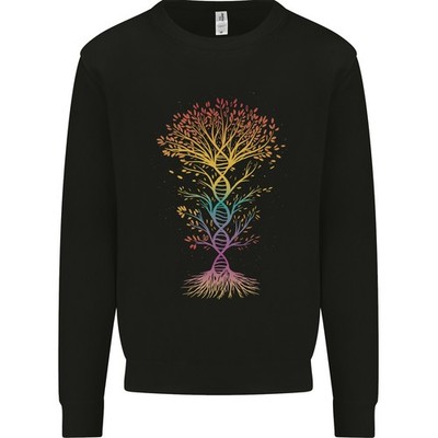 AWDis Kinder Sweatshirt Hoodie Pullover DNA Baum Grafik Jungen Crew Neck