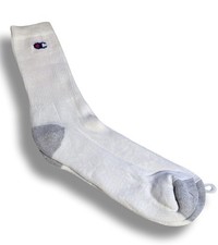 RARE 1 Pair Vintage Champion White w/ Logo Crew Socks Sz 8-13 