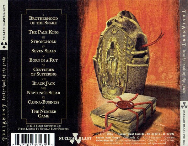 Testament - Brotherhood Of The Snake - Cd - G1398Z-image