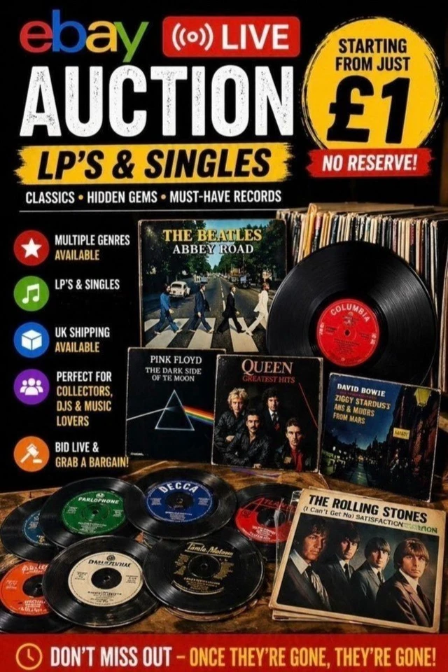 Records, LPs, Vinyls, and singles sale - All £1 starts