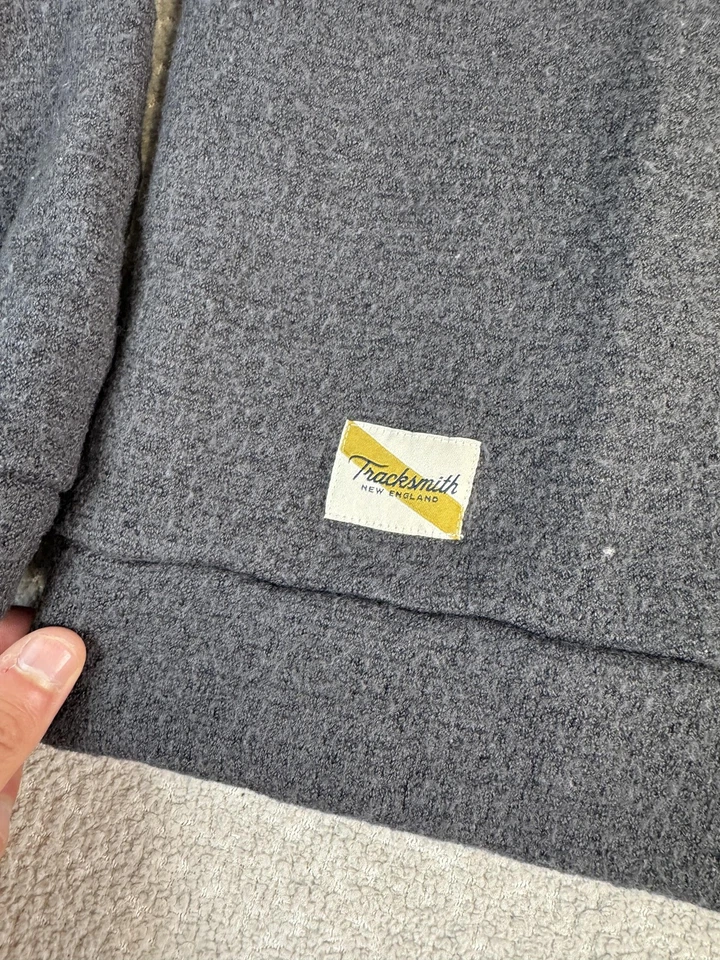 Sudadera con Capucha Tracksmith Para Mujer Pequeña Gris Mezcla de Lana Merino Pullover Suéter Correr Foto 2 de 4