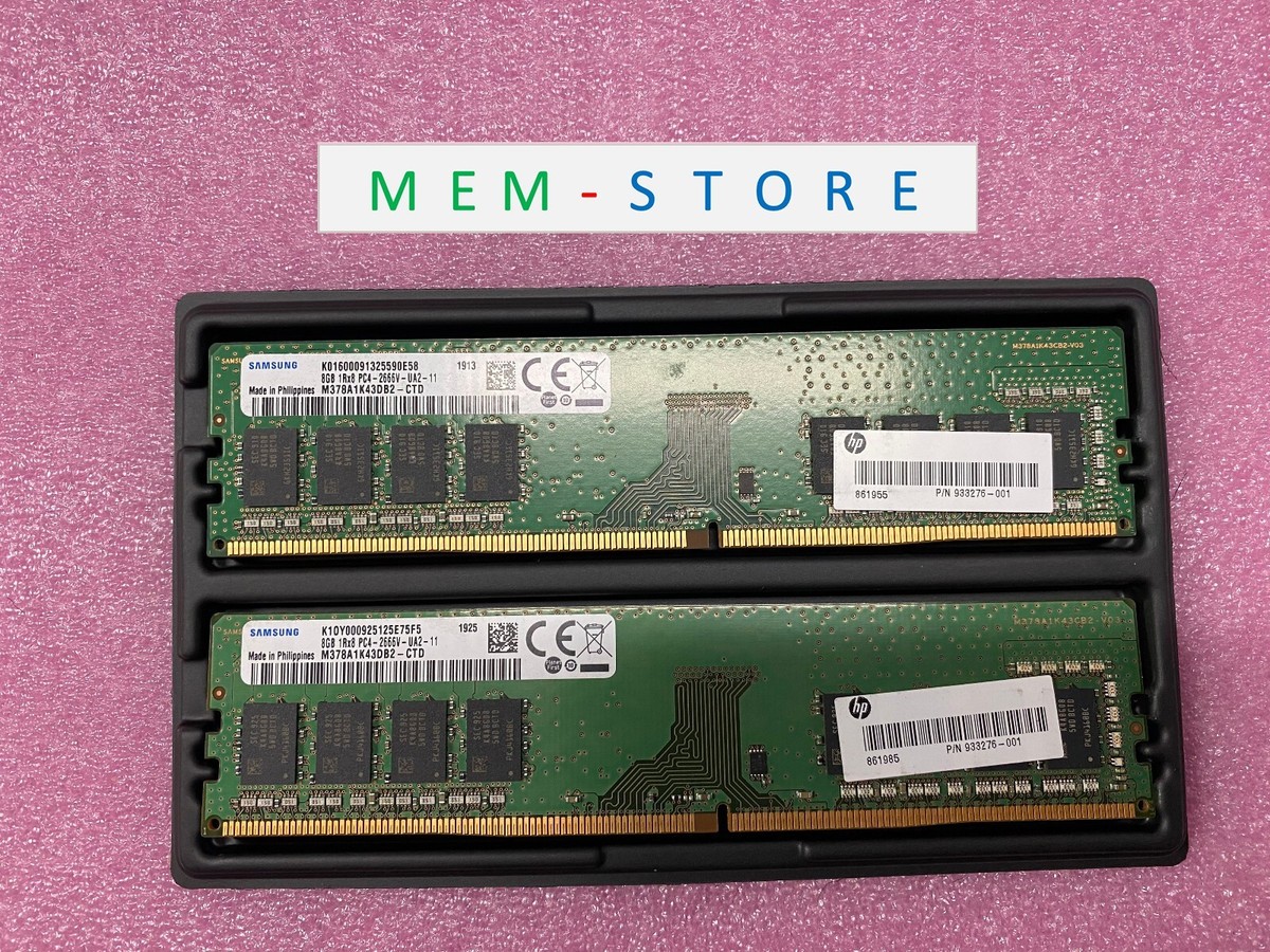 16GB kit 2x8GB DDR4-2666MHz UDIMM RAM for HP Original 933276-001