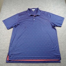 Peter Millar Polo Shirt Mens 2XL Blue Summer Comfort Skull Golf Performance