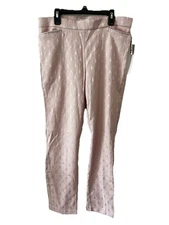 89th & Madison Dress Pants Women’s M Pink Geometric Mid Rise Pull On Stretch New