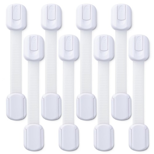 Cabinet Locks Baby Proofing -(8 Pack) Child Proof Cabinet Locks,Fridge,Oven ,...