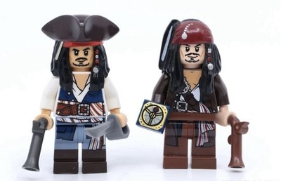 Pirat 3D Minifigur Captain Jack Sparrow Dreispitz Hut POTC