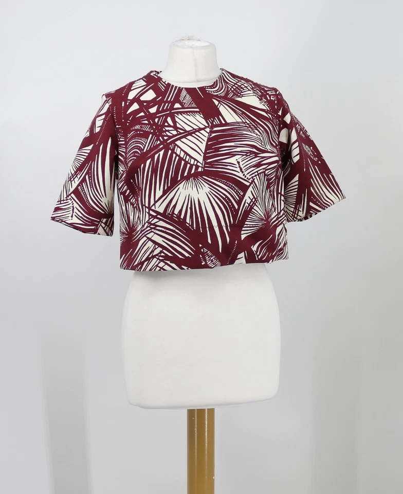 ELIZABETH AND JAMES LADIES UK LOWELL PALM TREE CROPPED TOP RRP £230 VI