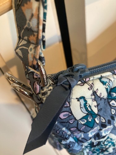 Vera Bradley Frannie Enchantment Blue zipped handbag crossbody bag cotton sling - Picture 9 of 11