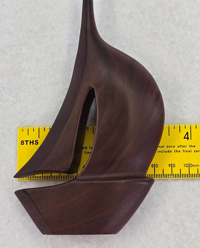 Vintage Carved Sailboat Decor 6" x 3.5" Mahogany Brown FLAW - Picture 12 of 14