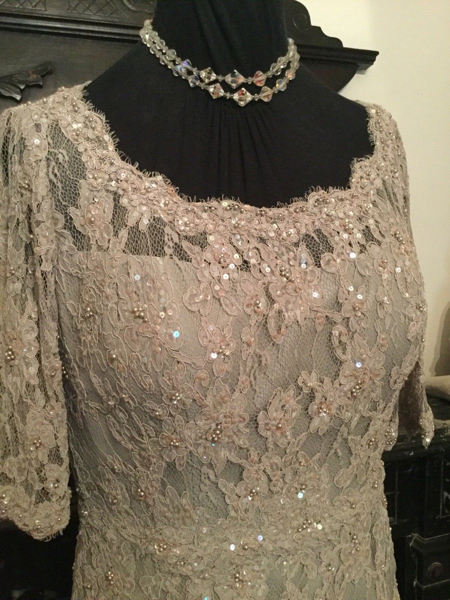 Ian Stuart Mother Of The Bride Embelished Lace Dress Wedding Outfit Fits UK  14