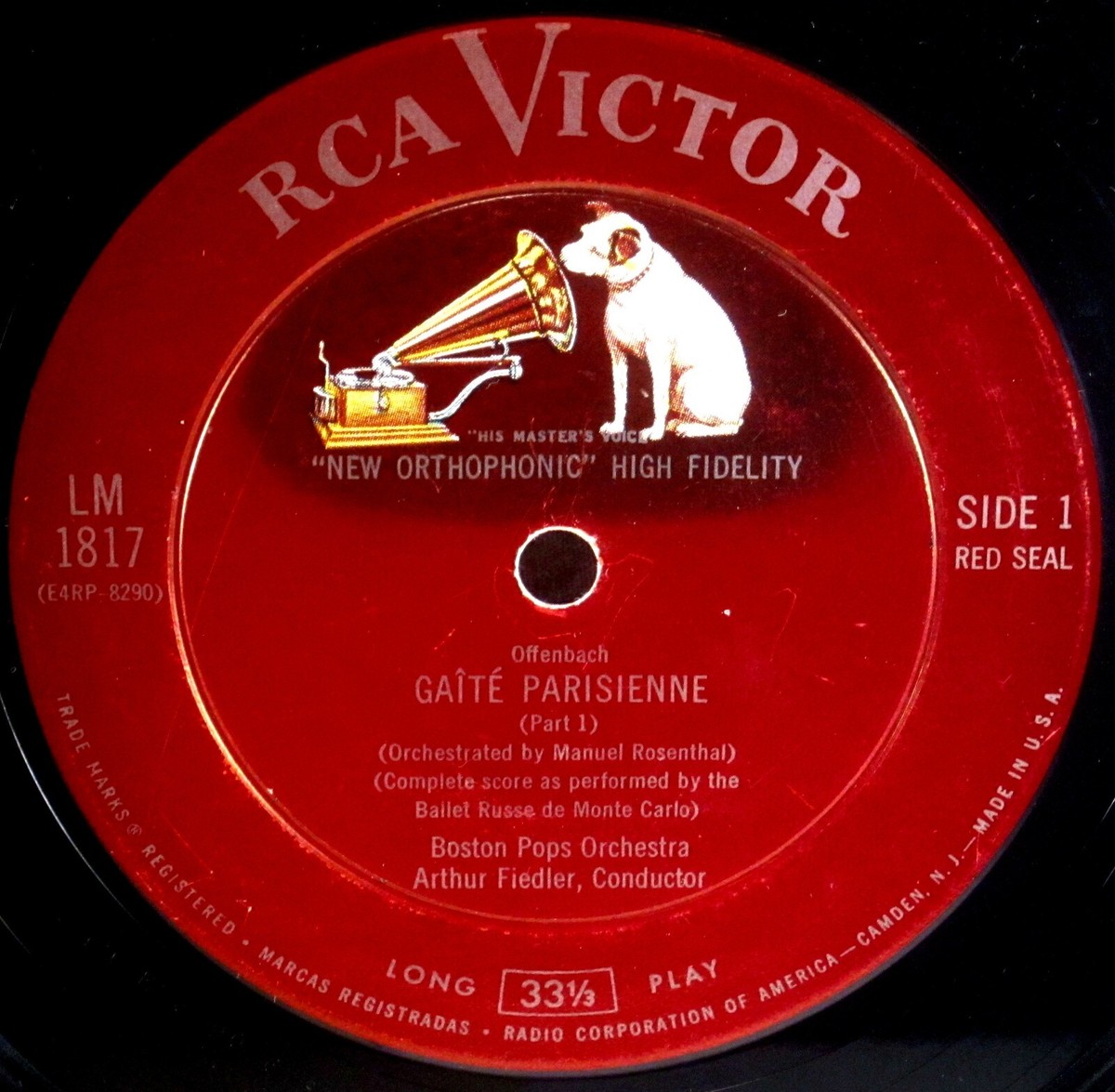 RCA SHADED DOG 1954 Offenbach GAITE PARISIENNE Fiedler WRONG COVER
