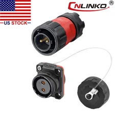 CNLINKO 2 Pin Power Connector Male Plug & Female Socket Waterproof Outdoor IP67