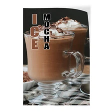 Door Decals Vertical Vinyl Stickers Multiple Sizes Iced Mocha Food and Drink