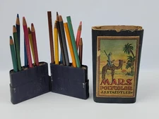 Vintage J.S. Staedtler Polycolor Pencils w/ Box & Fold-out stand colored pencils