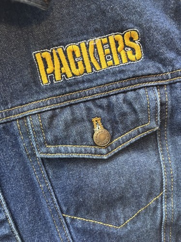 Giacca denim vintage Green Bay Packers REEBOK donna *grande jeans blu ricamato - Foto 5 di 6