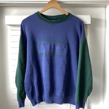 Vintage 90s Golf Two Tone Color Blocking Crewneck Sweatshirt Sz L Made In USA