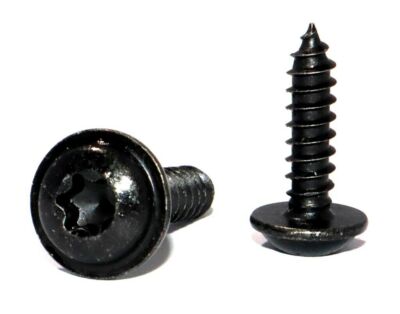 Blechschraube  Flachkopf mit Scheibe schwarz verzinkt 3,5-4,8mm DIN 7049