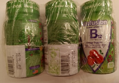 VITAFUSION 3-PACK, B12 Gummies ENERGY SUPPORT &METABOLISM FATS 3X60=180 Gummies