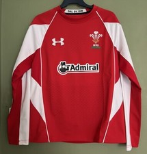 Under Armour Wales HEATGEAR  Shirt Red Rugby Union WRU Home Top S  Red Mix Exc