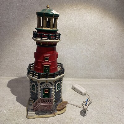 Lemax Cape McCoy Lighthouse Plymouth Christmas Red Rotating Beacon(Plug Missing)