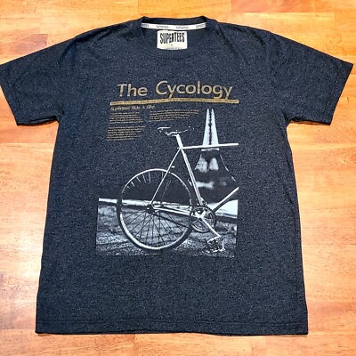 The Cycology The Psychology of Bike Riding Graphic Tee T-Shirt Men's Large  Gray