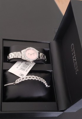 Citizen ER0220-60X Quartz Crystal Accented Pink Dial 