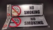 COSCO Brushed Metal Sign No Smoking Sign 3 By 9 Inch NEW