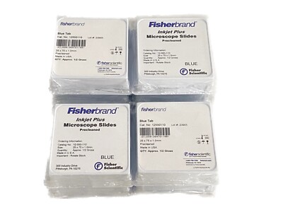 (720) FISHERBRAND Precleaned Glass Inkjet Plus Microscope Slides 25x75x1mm