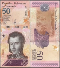 VENEZUELA 50 Bolivar Soberano, 2018, P-105, UNC World Currency