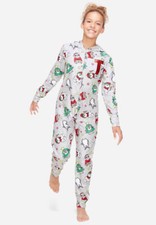 NWT JUSTICE HOLIDAY INITIAL CRITTER ONE PIECE GIRLS PAJAMAS 8 10 12 14 16 18 20