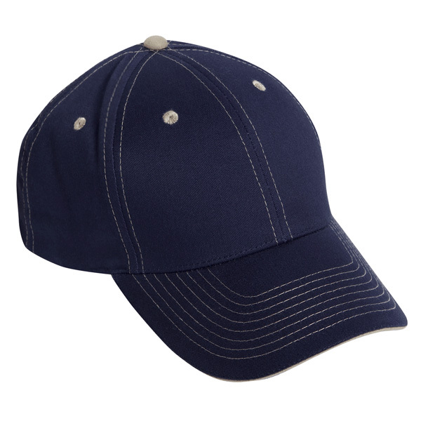 Navy Blue Blank Golf/Baseball Hat Blank Adjustable Khaki Contrast
