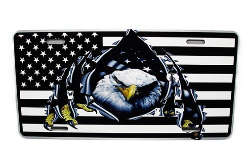 GOD BLESS AMERICA TACTICAL FLAG EAGLE METAL CAR NOVELTY LICENSE PLATE AUTO TAG - Bild 12 von 15