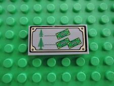 Lego 1 x piastrella 87079pb0104 2x4 nuovo grigio chiaro adesivo alberi banconote 10216