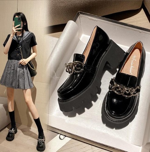 penny loafer with chunky heel