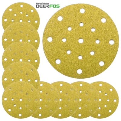 150 mm 6 Zoll Schleifscheiben DEERFOS CA Schleifpapier Klett Pads 17 Loch für Festool