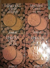 Set of 4 - HE Harris Lincoln Cent Coin Folders Number 1-4 1909-2024 Album Book