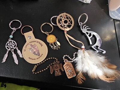 Vintage Lot Assorted Random Retro  Keychains Native American Theme