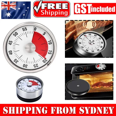 1/2X 60 Minutes Visual Counter Mechanical Kitchen Timer Magnetic Oven Time Alarm - image 1 of 4