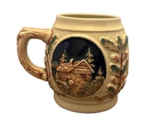 Mug Gerz Gerzit Beer Stein Made in Germany Original Cabin Deer Vtg 3.25 Inch