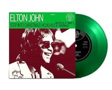 ELTON JOHN "Step Into Christmas" Festive GREEN 7" Vinyl Limited Edition
