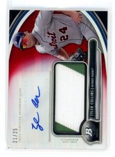 2013 Bowman Platinum Prospect Autograph Red Refractor Tyler Collins #/25
