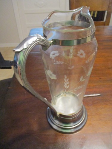 Swiss Thorens Pre Reuge pitcher with etched daisy's New York no music box RARE - Picture 2 of 14