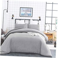 Light Grey Comforter Set King Silver Gray Bedding Sets Women Men Elegant Pale