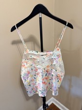 Vintage Victoria's Secret Gold Label Floral Satin Lace Cami S