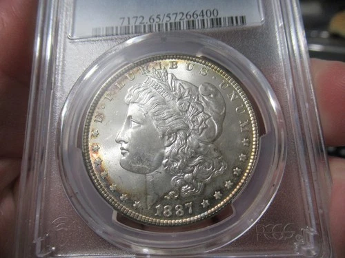 Stunning 1887 Morgan Silver Dollar, PCGS MS 65, Light Toning