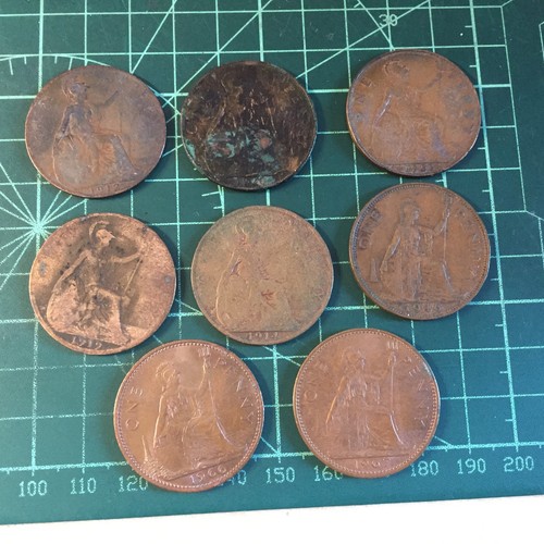 GRAN BRETAGNA Lotto 8 MONETE Penny 1912 1914 1919 1920 1921 1946 1966 1967